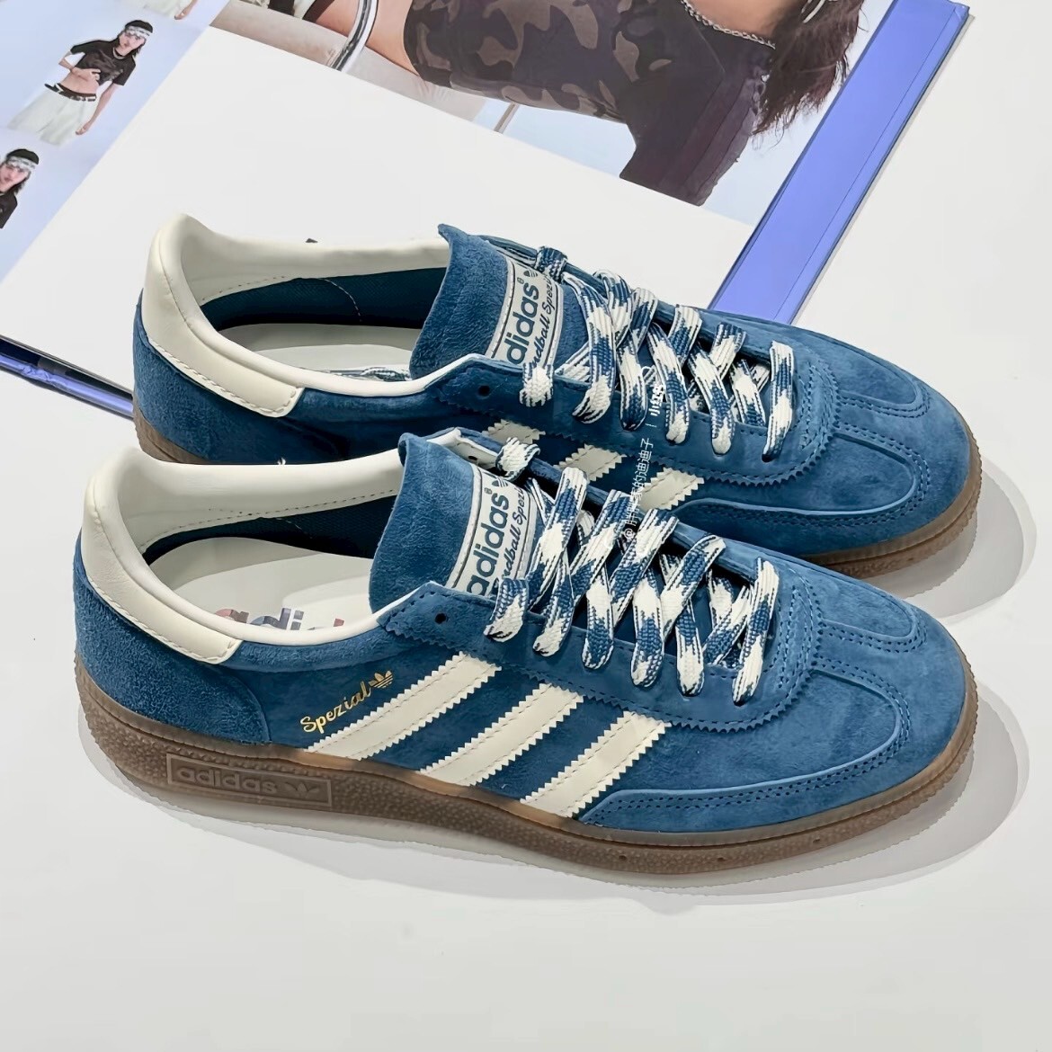 Adidas Handball Spezial 藍白 湛藍色 復古 麂皮 德訓鞋 低筒休閒鞋