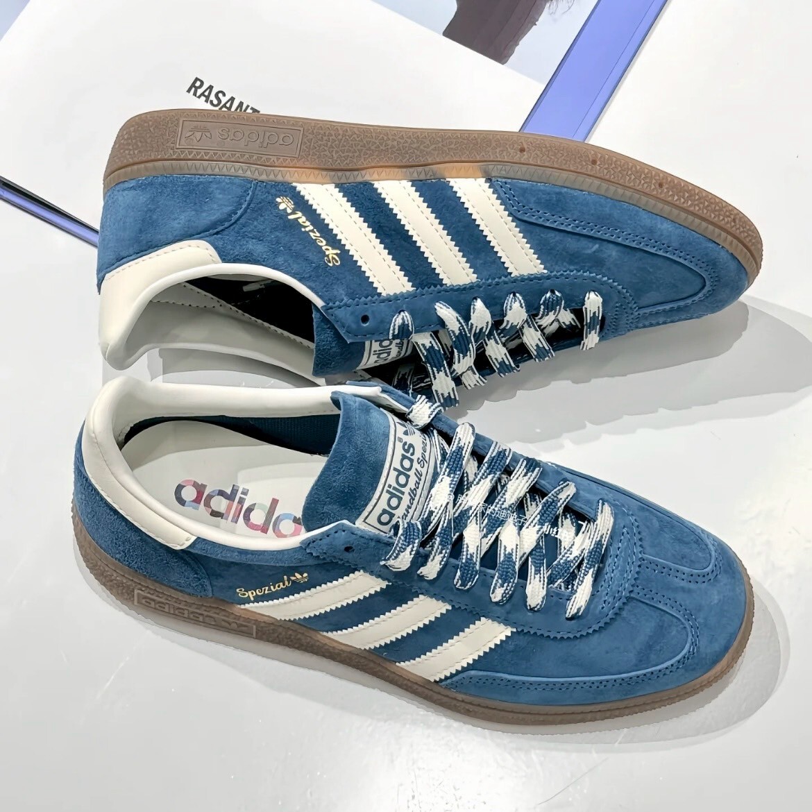 Adidas Handball Spezial 藍白 湛藍色 復古 麂皮 德訓鞋 低筒休閒鞋