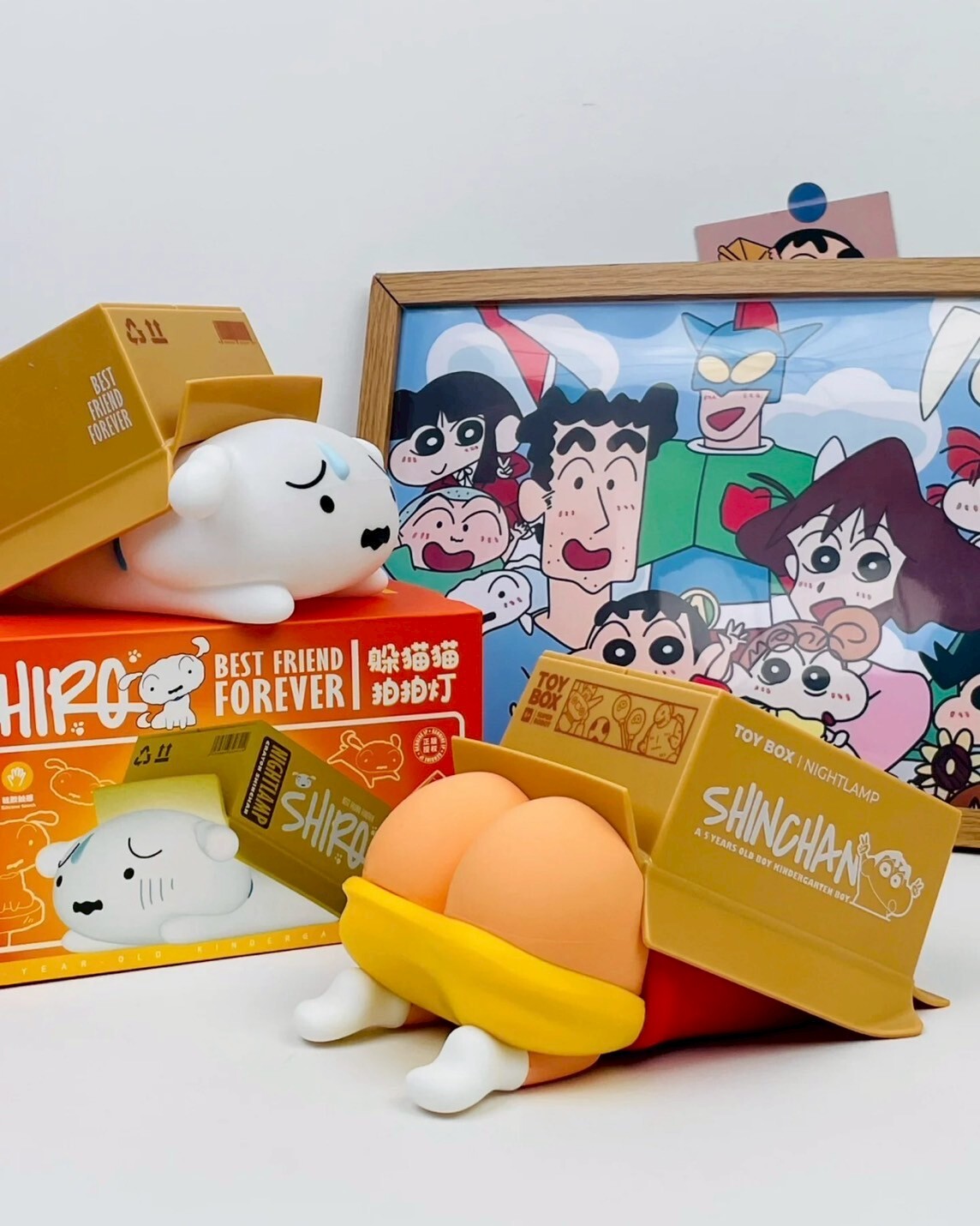 <正版授權>蠟筆小新 躲貓貓拍拍燈 小夜燈 睡眠燈 氛圍燈 擺件 公仔