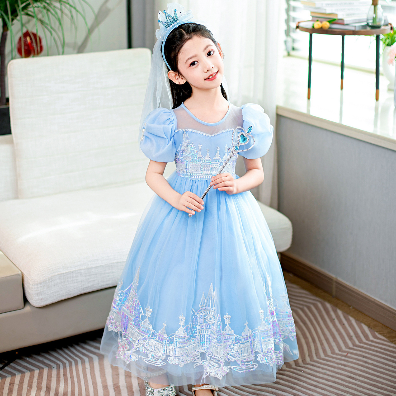 萬聖節 灰姑娘公主禮服 城堡款 100-150cm #SB08