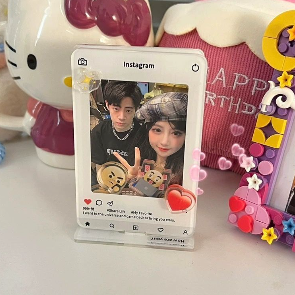 抖音 ins 拍立得创意相框 送17个亚克力小配件