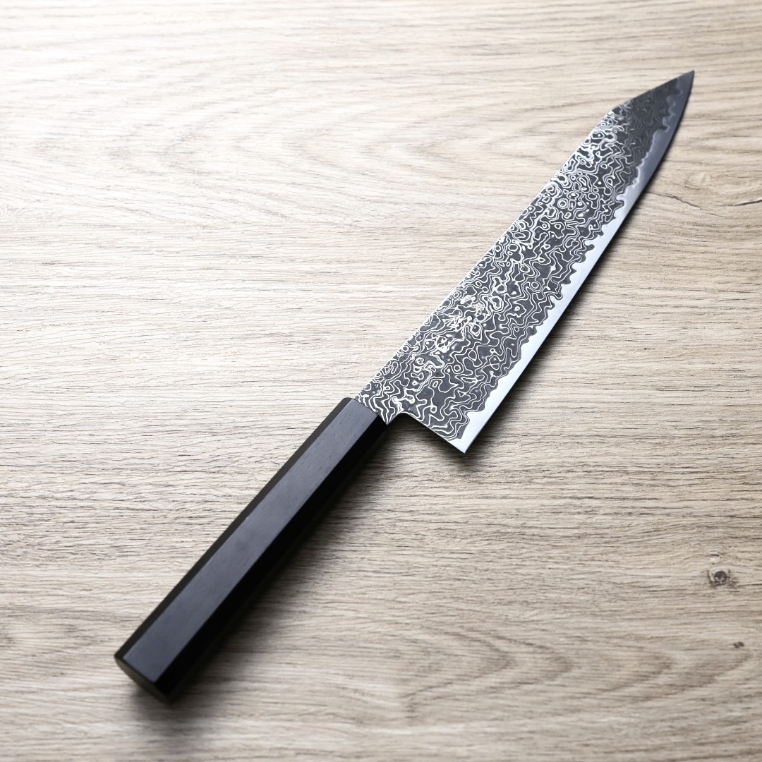 初心 流冰 牛刀 210mm SG2鋼 黑染大馬士革