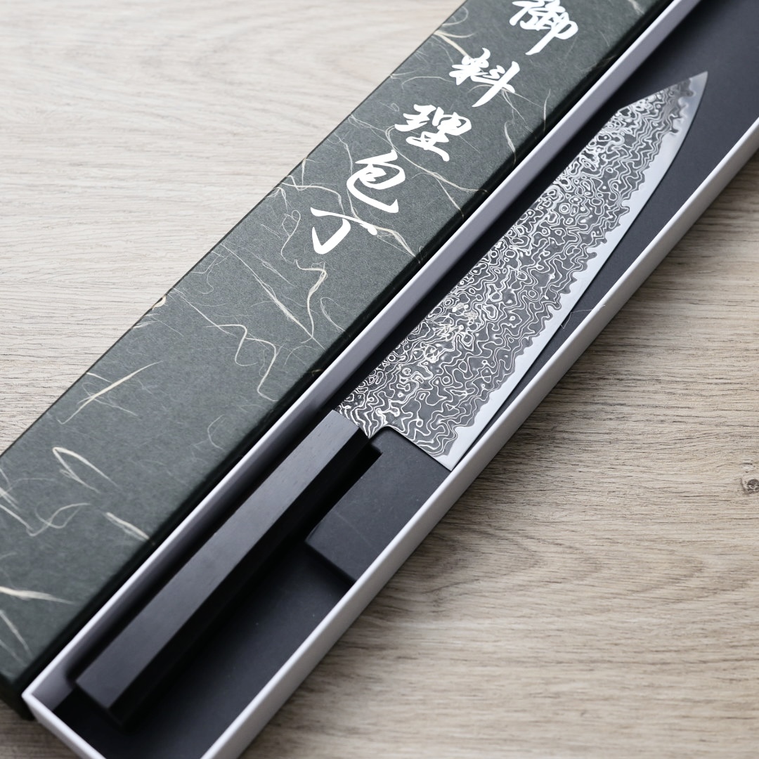 初心 流冰 牛刀 210mm SG2鋼 黑染大馬士革