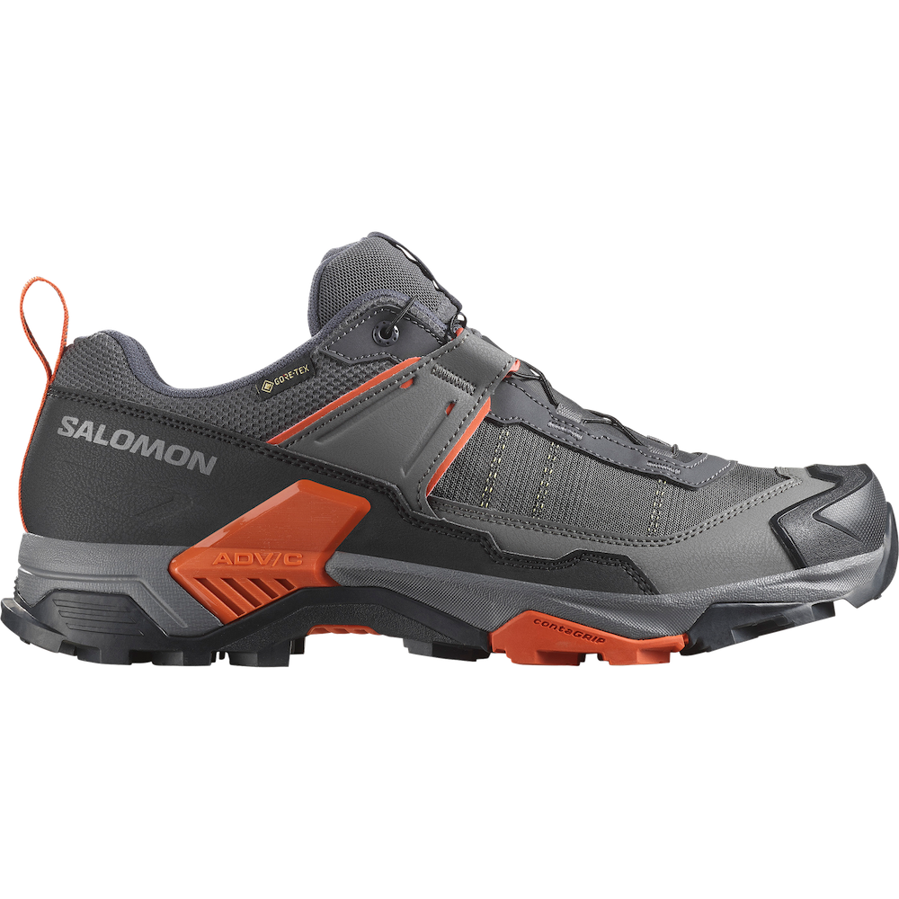 Salomon X ULTRA 5 GORE-TEX 男款 低筒登山鞋 防水健行鞋 477978 瀝灰/堡岩灰/焦棕 [HappyOutdoor]