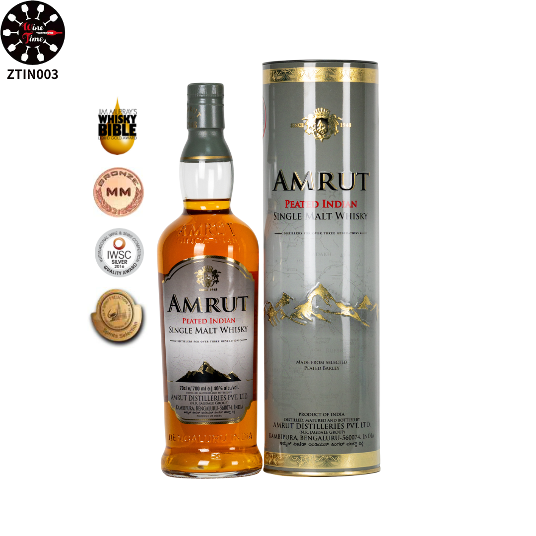 Amrut Peated Indian Single Malt Whisky  雅沐特泥煤單一麥芽威士忌 700ml (禮盒)