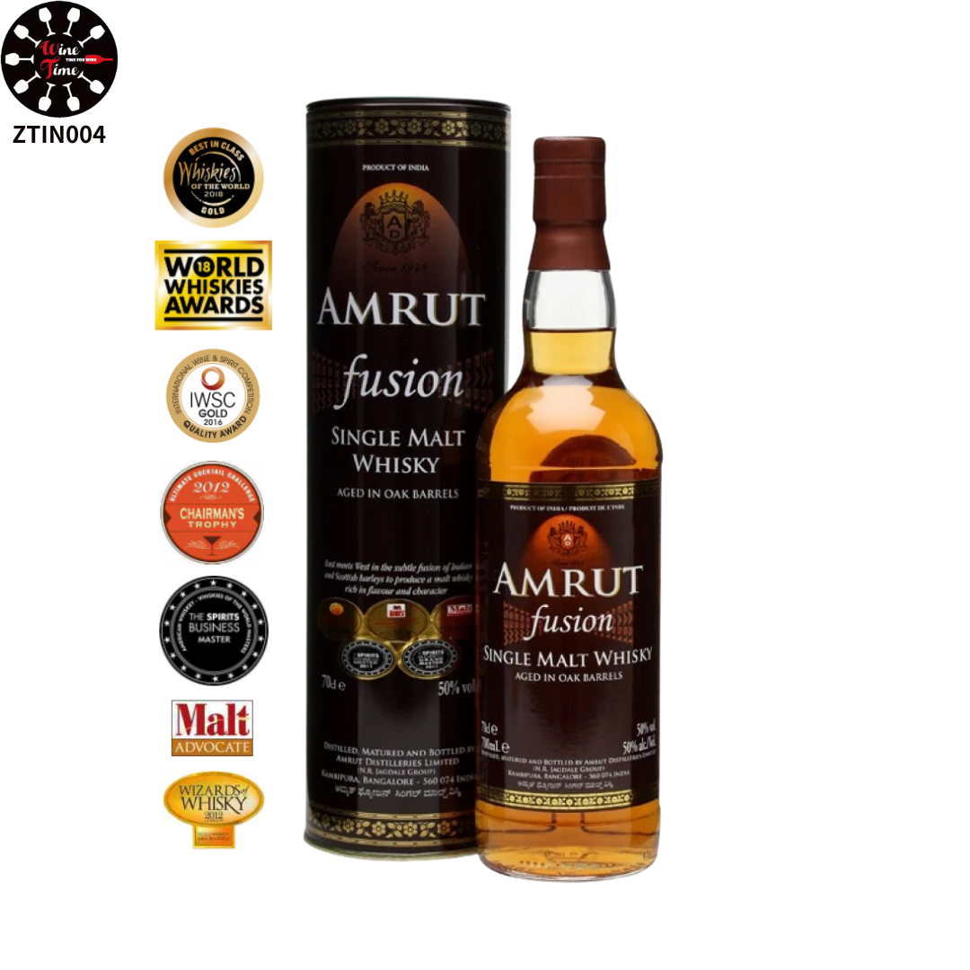 Amrut Fusion Indian Single Malt Whisky  雅沐特「融合」單一麥芽威士忌 700ml (禮盒)