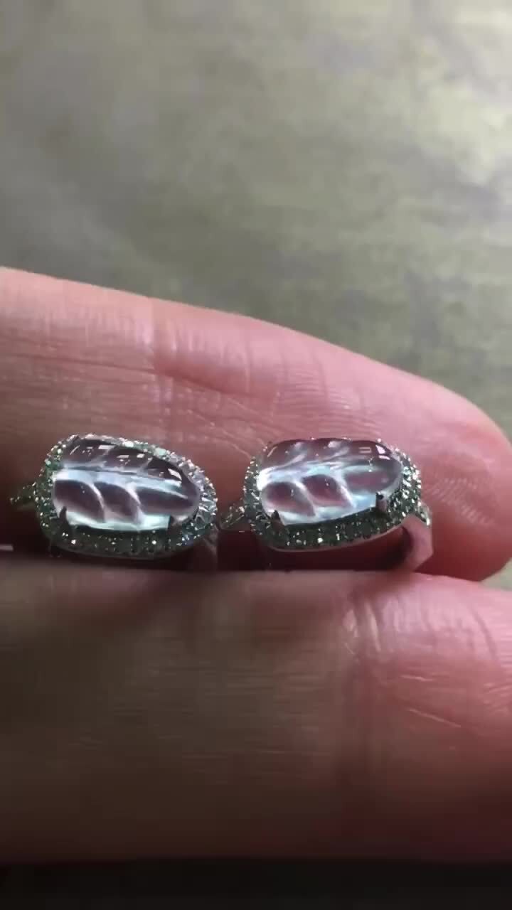 翡翠耳釘,天然翡翠A玉, 緬甸玉, Jade, Jadeite