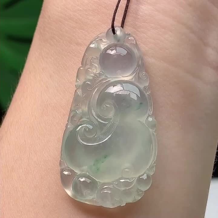 720327 翡翠冰種飄花如意