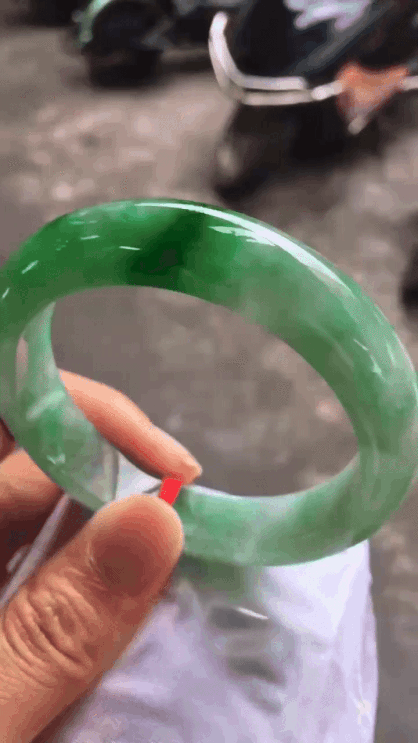 720337 55mm冰飄陽綠翡翠手鐲 (54-56)