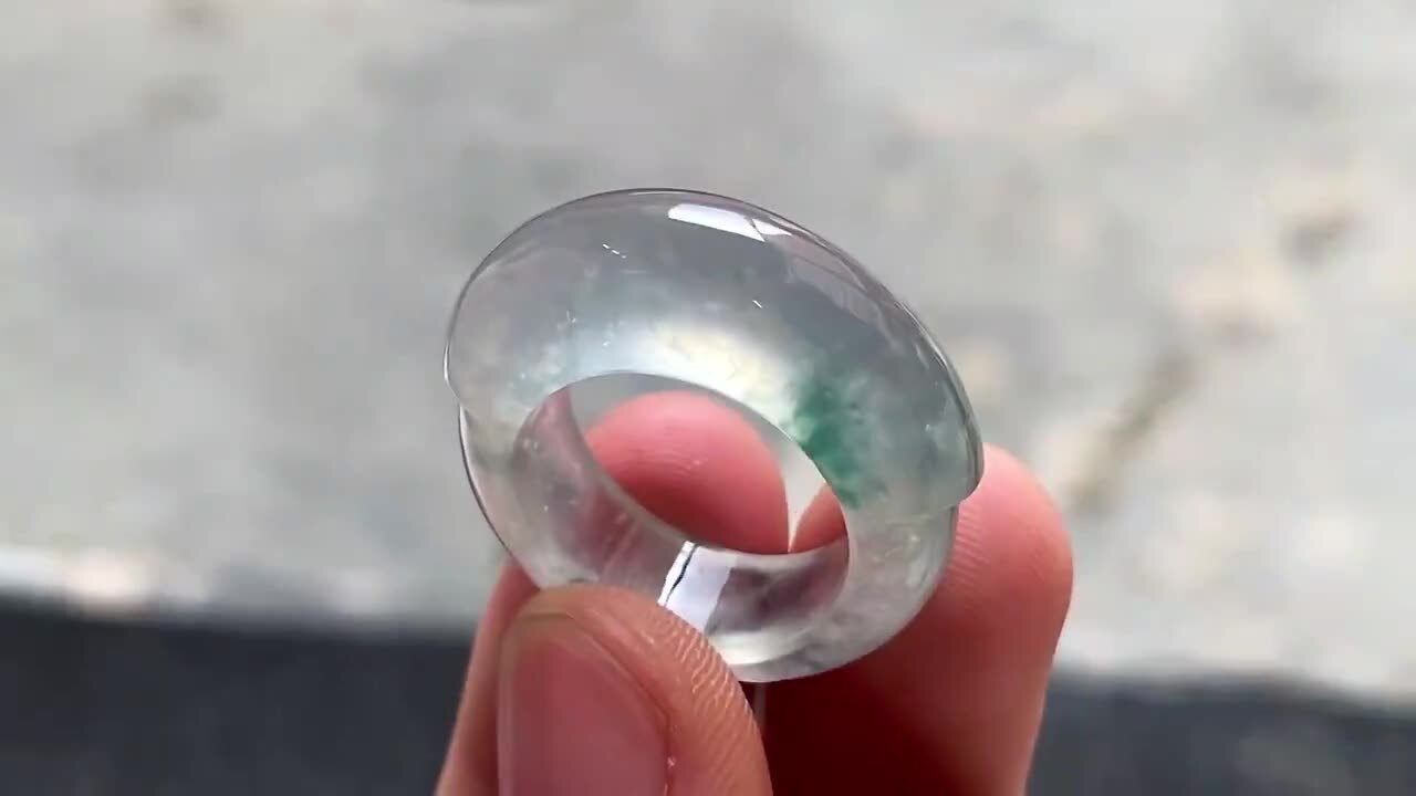 翡翠玻璃鋼飄彩戒指 (圈口 11.5mm),天然翡翠A玉, 緬甸玉, Jade, Jadeite