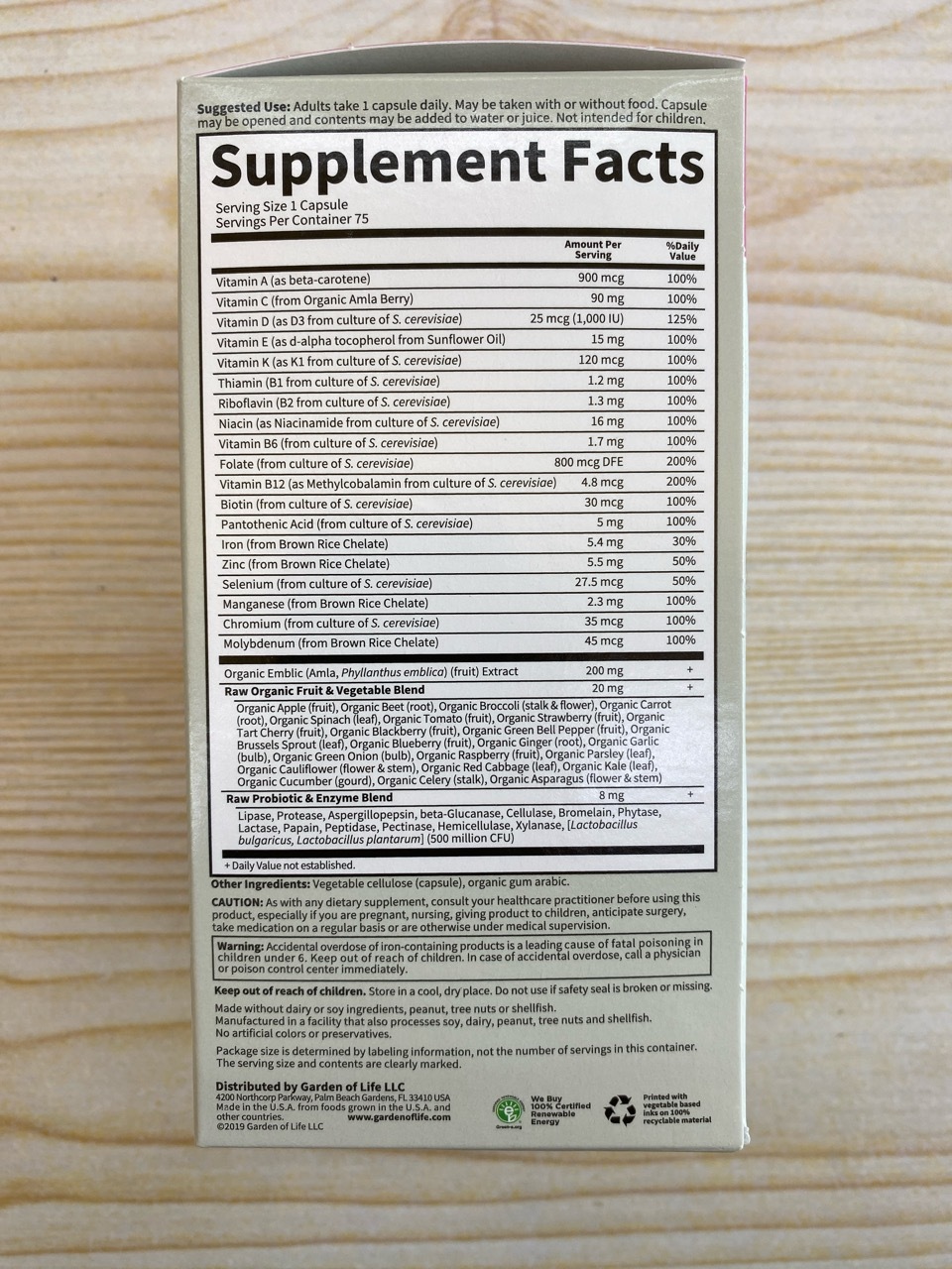 Garden of Life Vitamin code女士專用每日一粒維生素 (2027/4/30 前食用為佳)