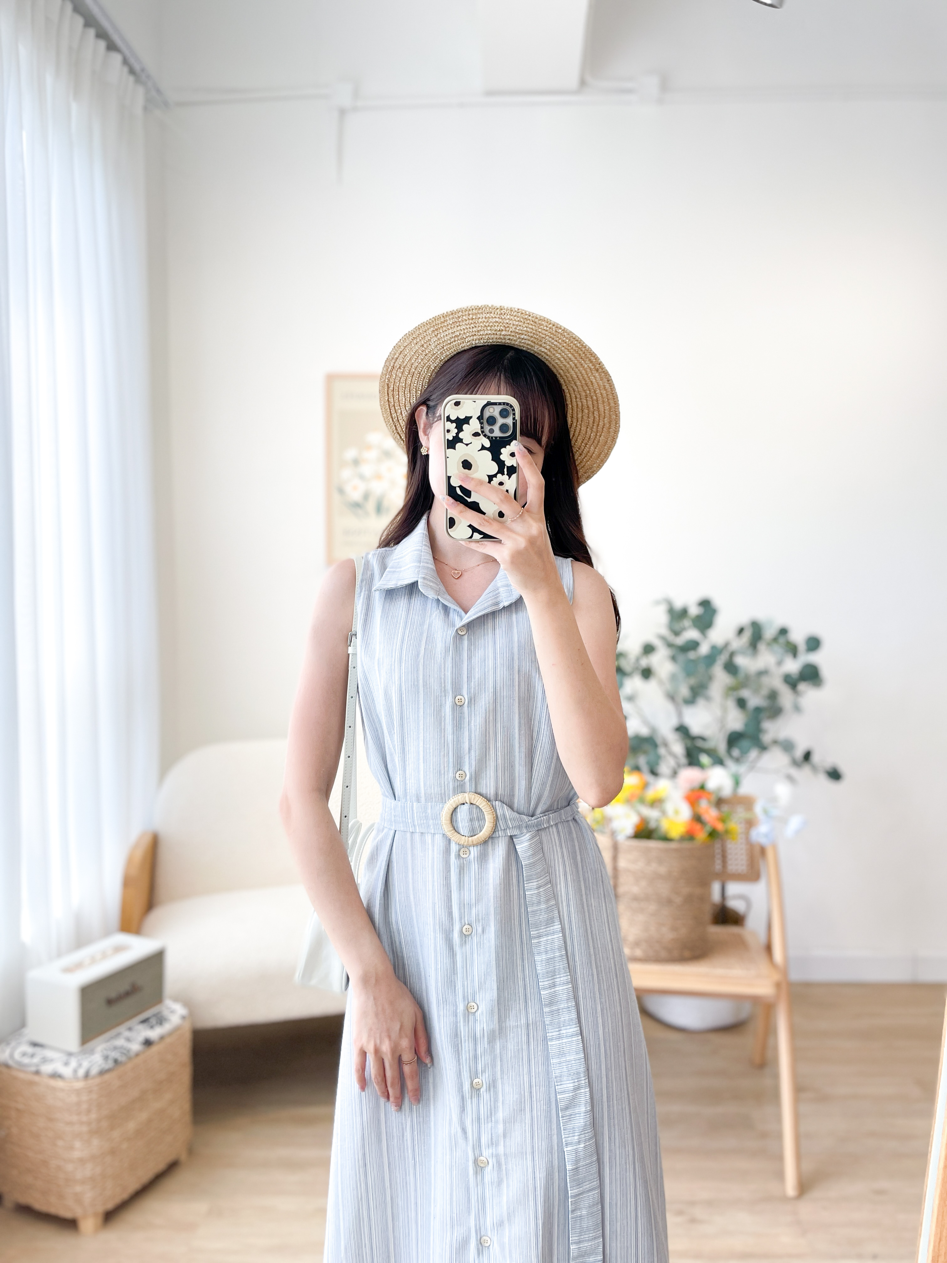 OP661 Azure Striped Breezy Dress