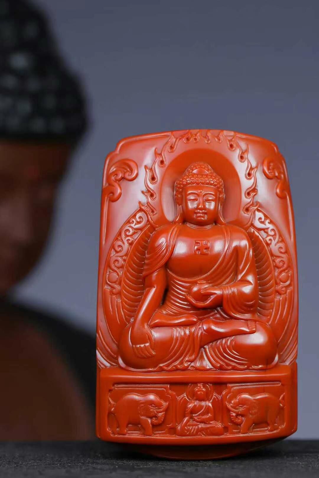 南紅大日如來,天然南紅瑪瑙