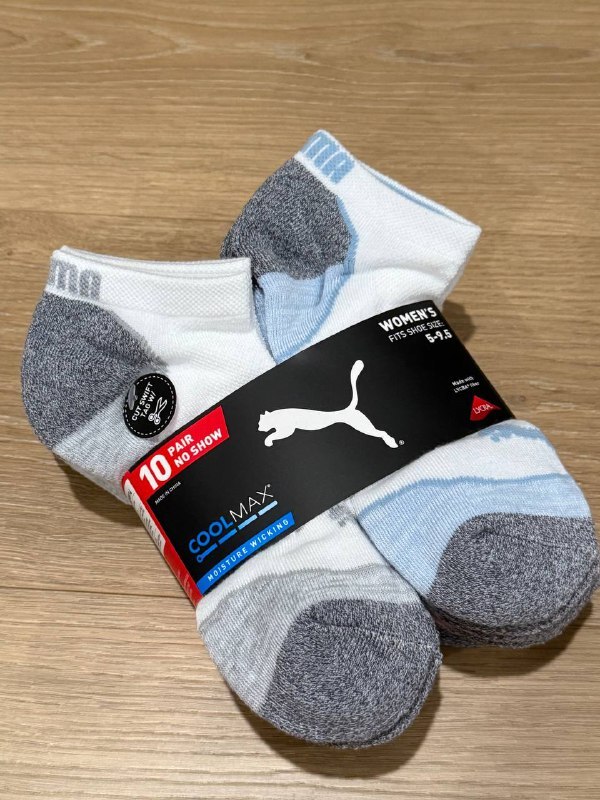 [USW] PUMA 1489814 WHITE MULTI 10 PAIR NO SHOW WOMEN'S SOCK, 888822104980 (UZZ835)