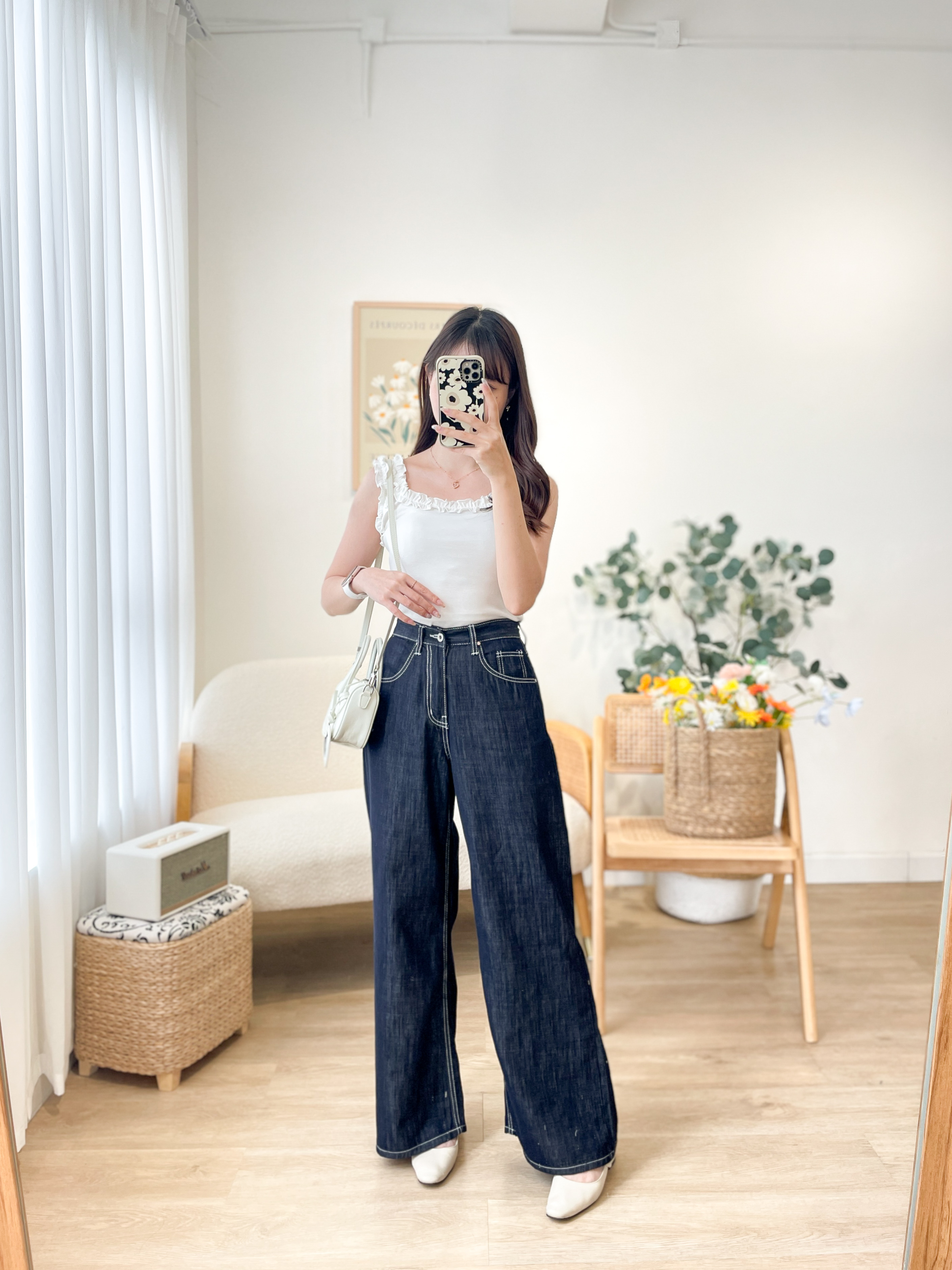 JEAN178 Airy-fairy Dark Denim Wide Pants