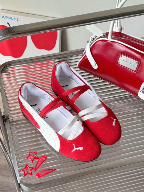 Puma Speedcat Ballet 紅白色 賽車鞋 芭蕾舞鞋 涼鞋 紅色 女鞋 406334-07/預購