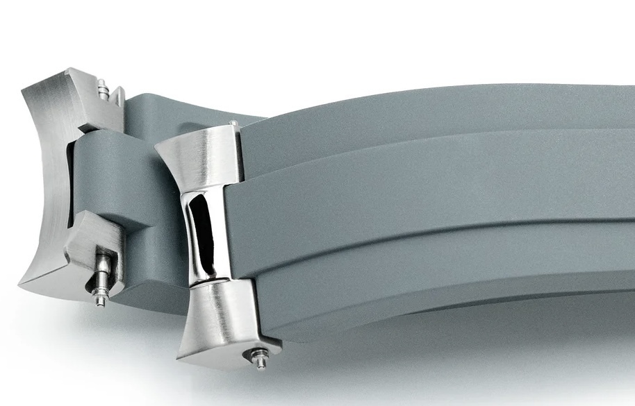 萬年鐘錶 - 太空人錶帶 Seiko 精工 Speedtimer 專用錶帶 21MM 灰色FKM橡膠嵌入式鋼彎錶耳錶帶