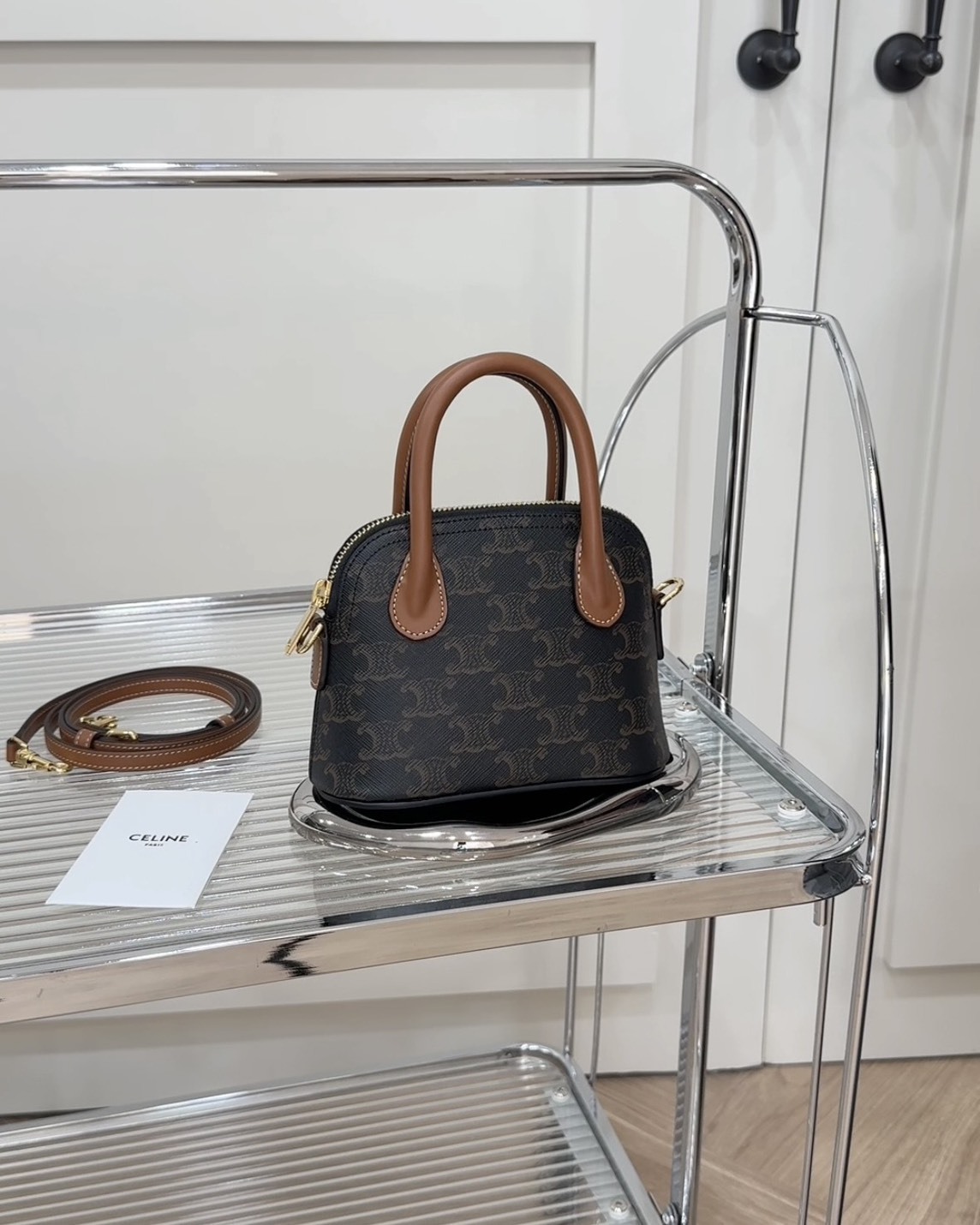 CELINE｜HONORINE 迷你貝殼包 深老花