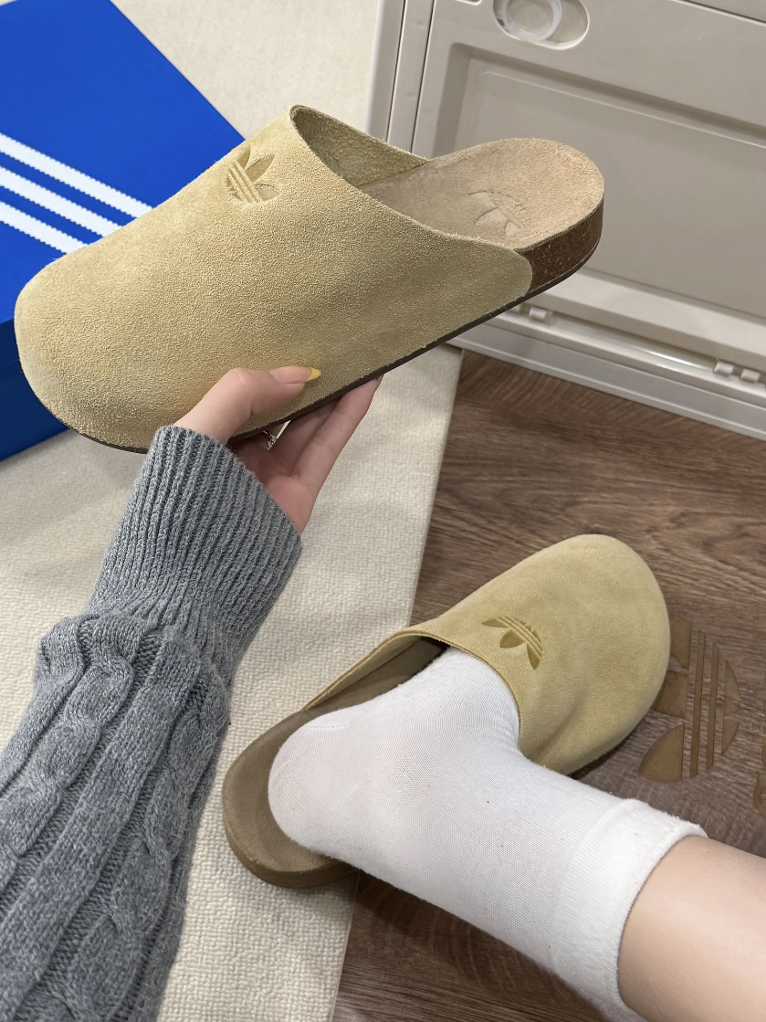 Adidas Originals Adimule Stdies 麂皮 勃肯鞋 懶人鞋 奶油燕麥 JE3587