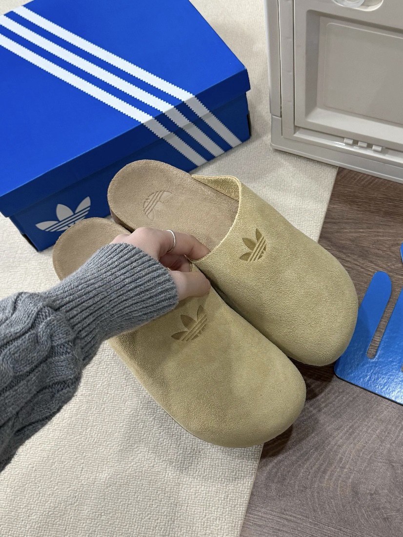 Adidas Originals Adimule Stdies 麂皮 勃肯鞋 懶人鞋 奶油燕麥 JE3587