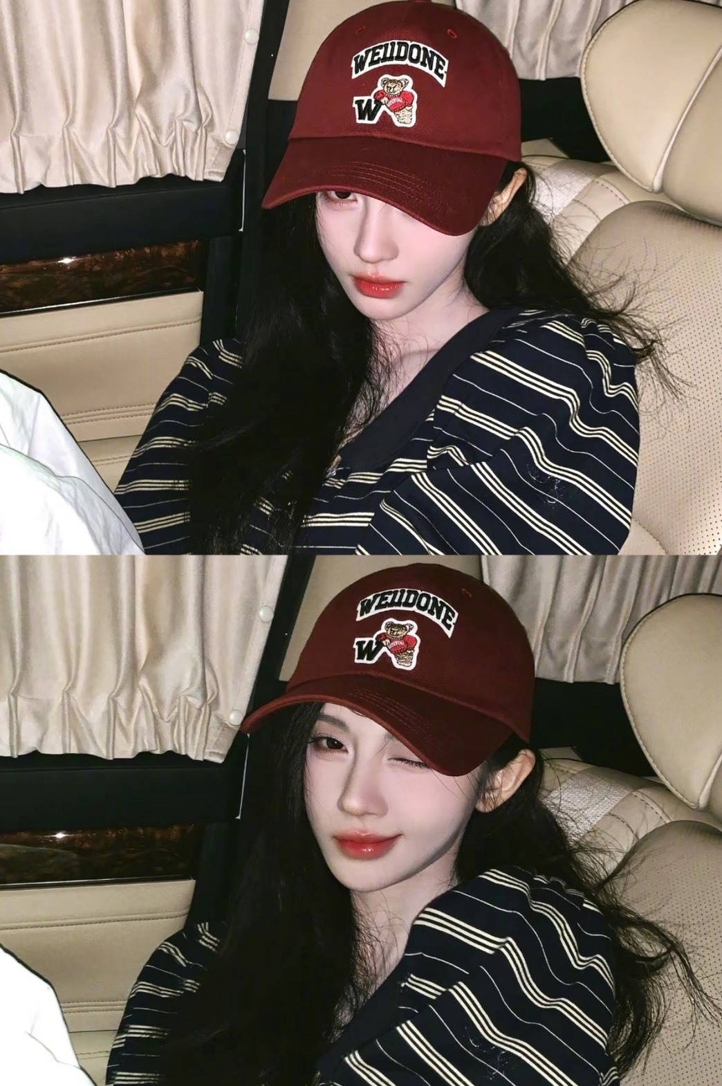 🔥WE11DONE 紅色鴨舌帽 女款 個性設計 百搭韓風 鞠婧禕同款July25