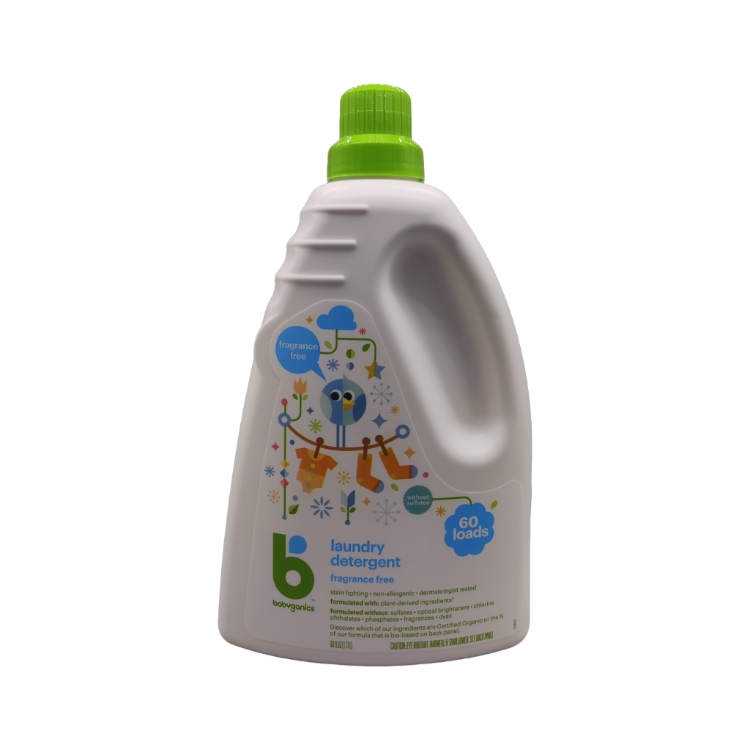 BabyGanics  3x laundry detergent, fragrance free, 60oz 1.77L