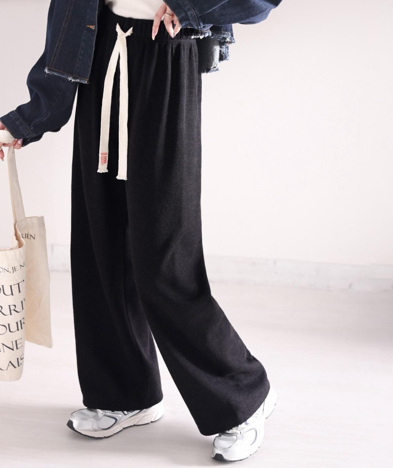 【預購】JN072607 JaVa 寬鬆抓絨褲(黑色)