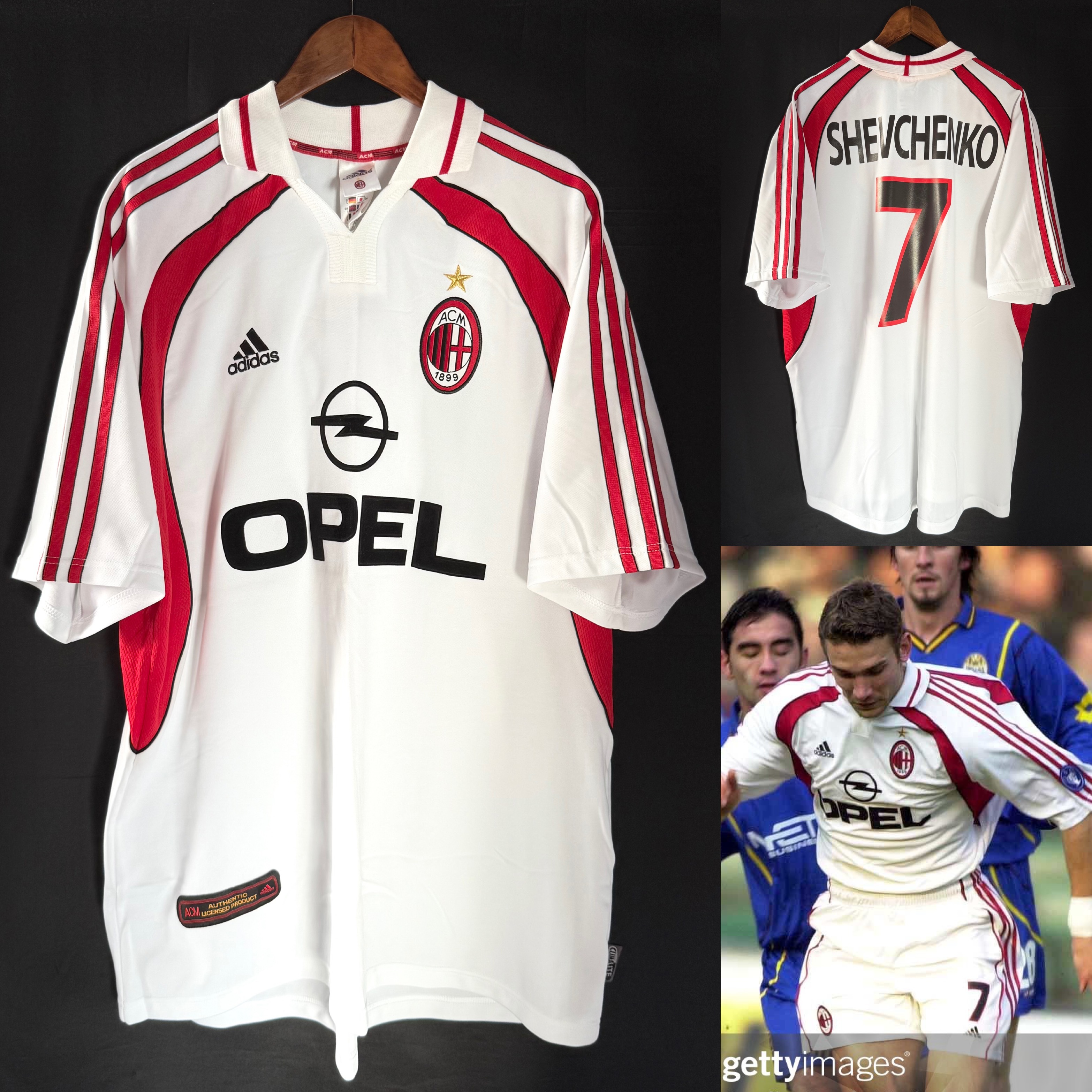 (BNWT) AC Milan 1999-2000 Adidas Away Shirt #7 SHEVCHENKO