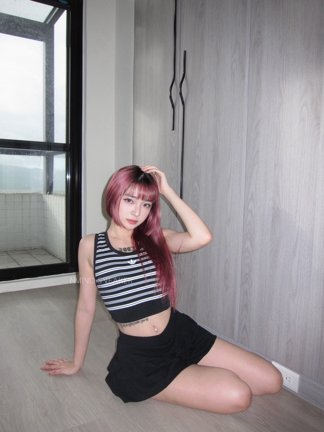 Adidas 條紋運動背心 自帶胸墊