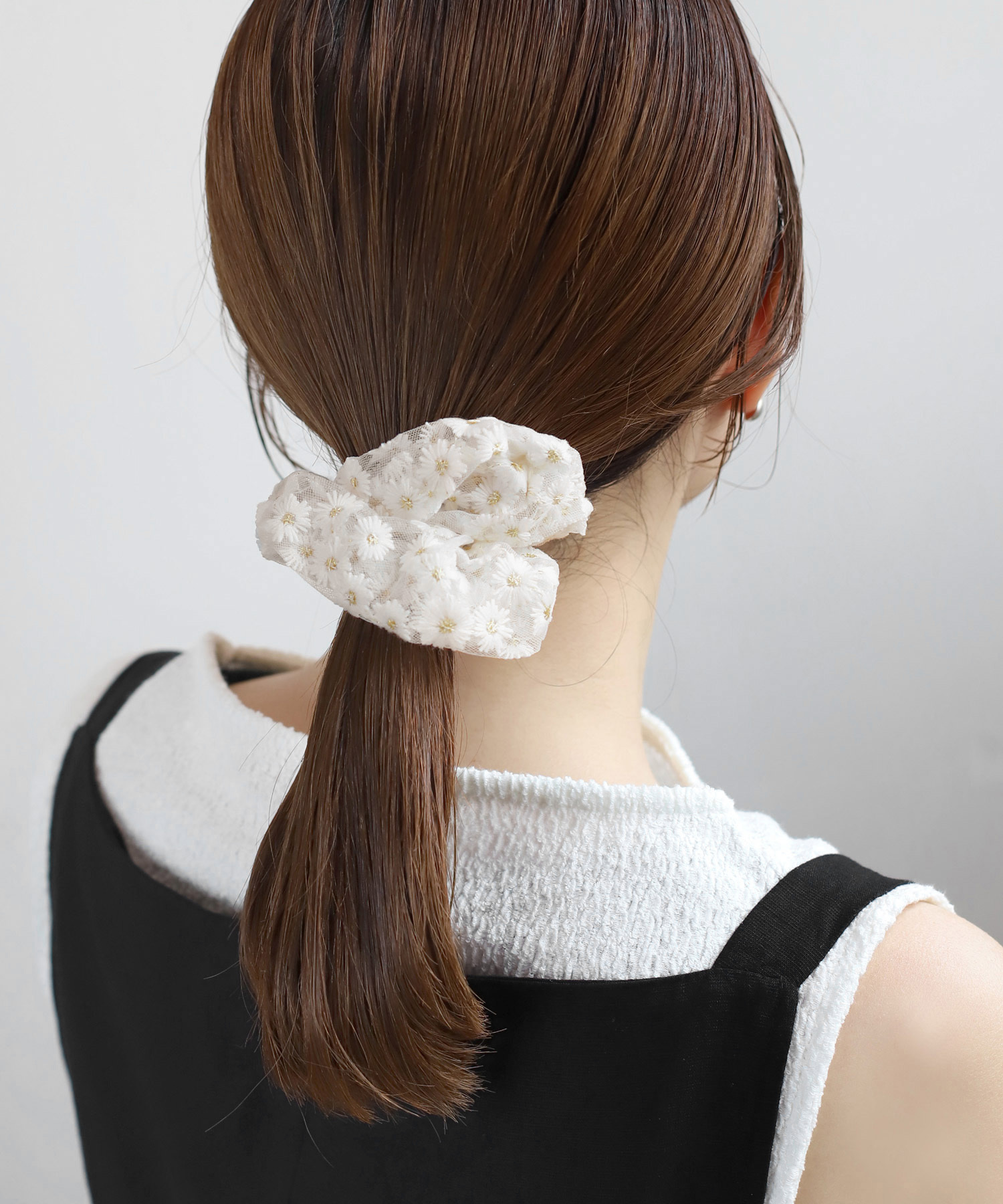 [現貨優惠]ANEMONE 花朵圖案雪紡髮圈