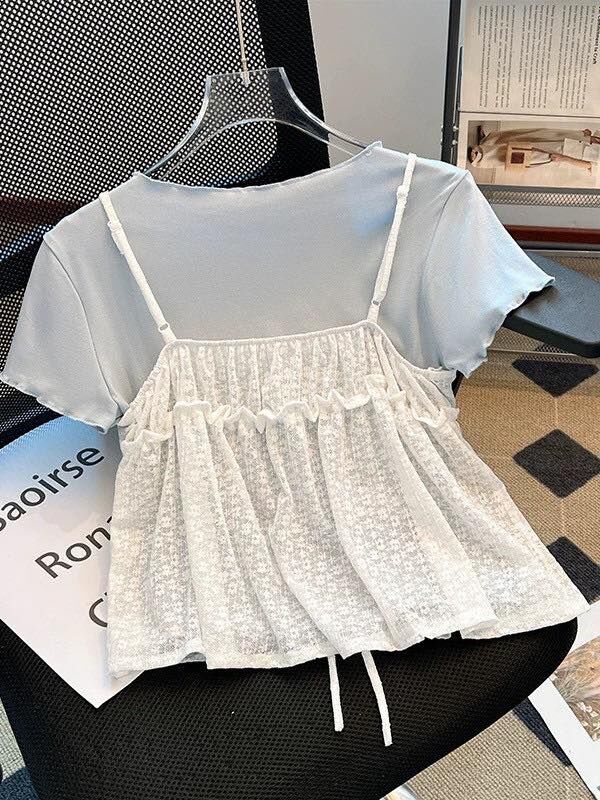 韓系疊穿減齡細帶背心