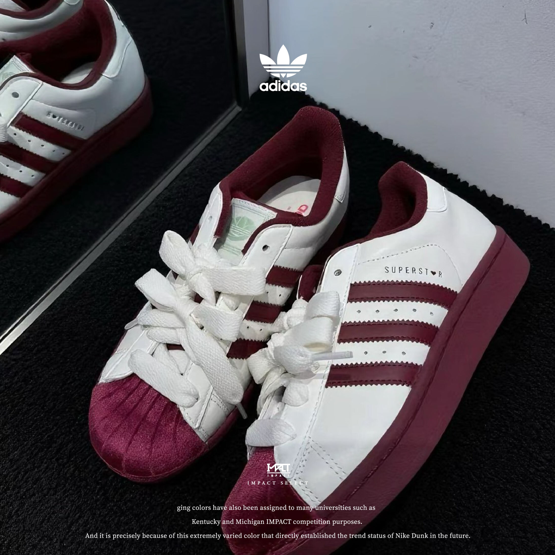 adidas originals Superstar 2 情人節限定 覆盆子絲絨 貝殼頭 板鞋  白紅色 男女同款 KJ6981