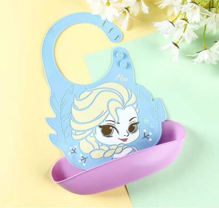 迪士尼魔雪奇緣 - 3D 矽膠圍兜| 兒童 幼兒圍裙|可拆式