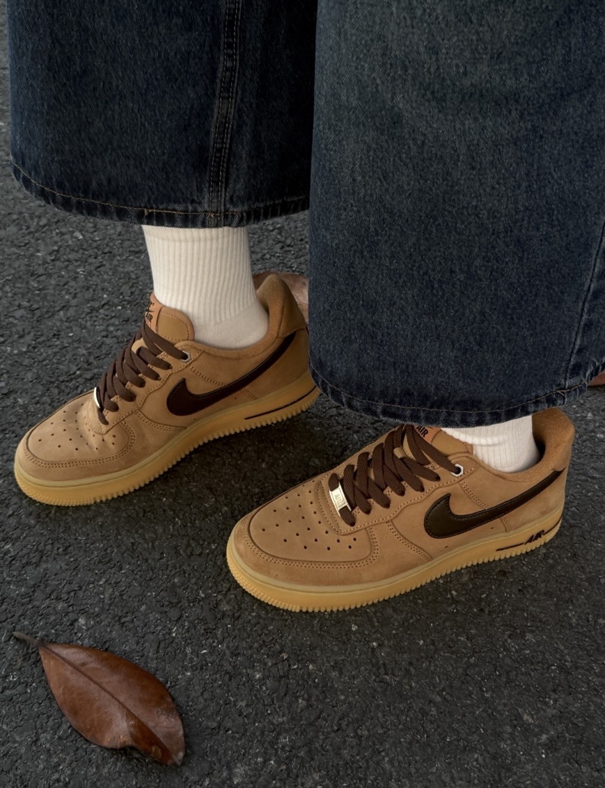 【訂製鞋款】NIKE AIR FORCE 1 AF1 大地色 小麥 CJ9179-200(Team935-棕褐大地)