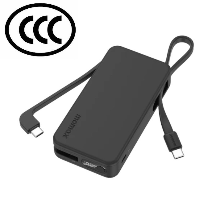 Momax 1-Power Vital+ 10000mAh 移動電源(內置雙USB-C線) (3C CCC認證)