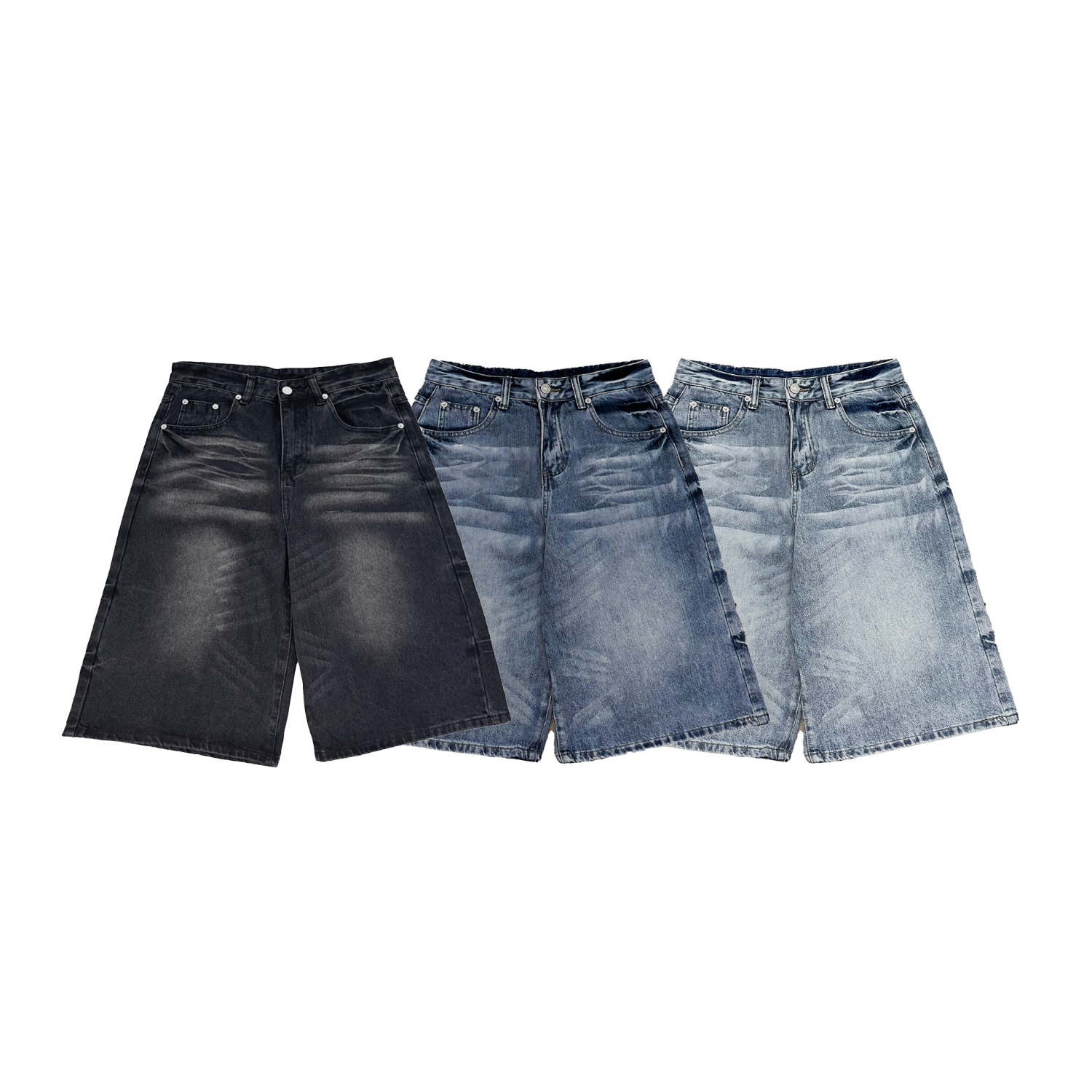 【車庫服飾】刷色七分牛仔褲