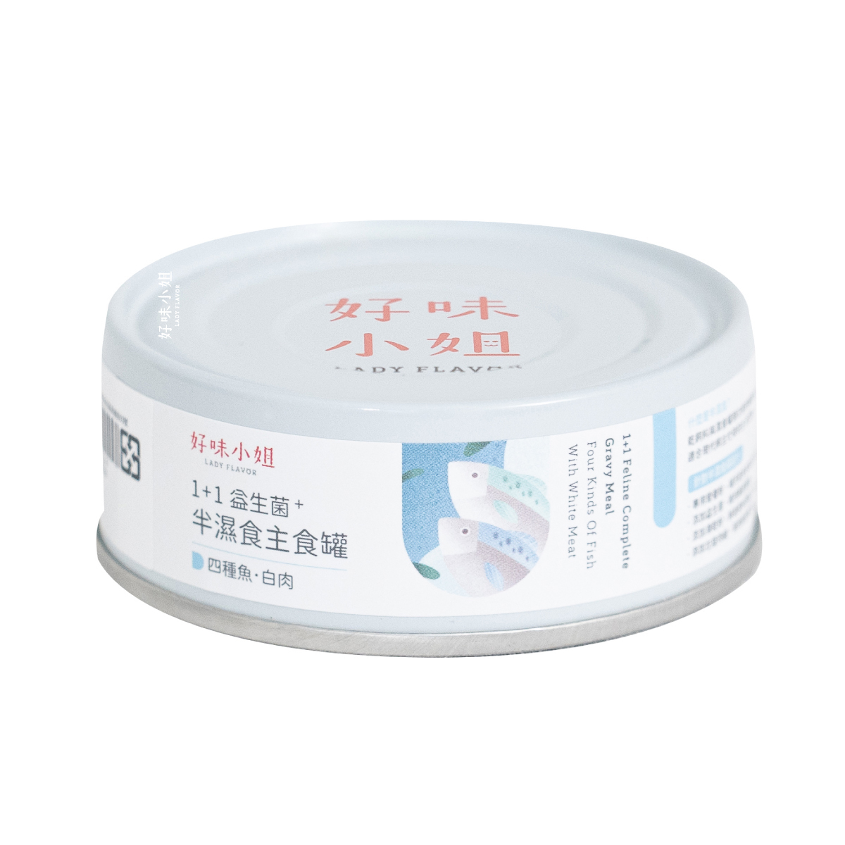 1+1益生菌半濕食主食罐-四種魚.白肉 (80g)