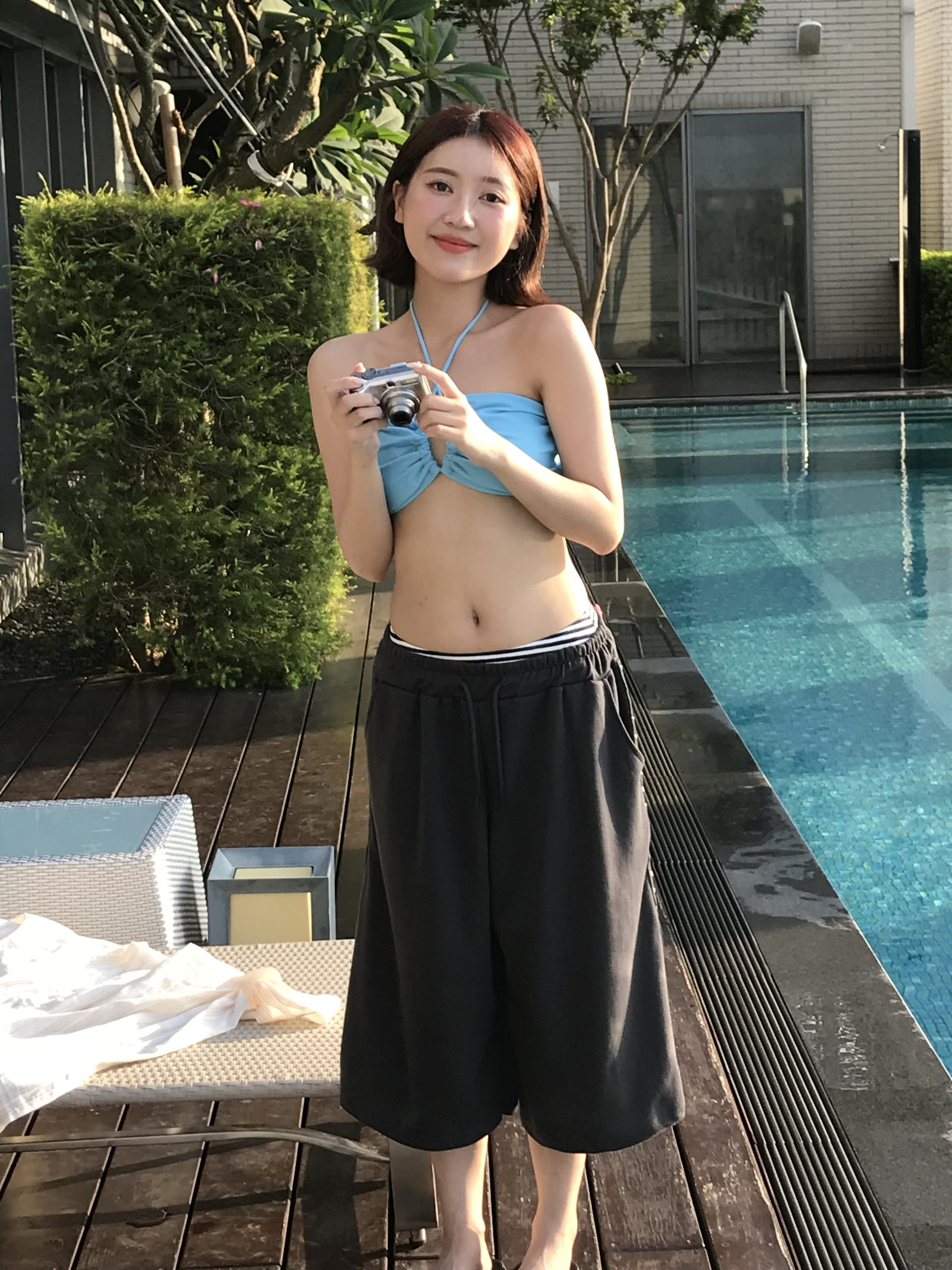 【Unisex】Eyelet Bermuda Pants #短褲