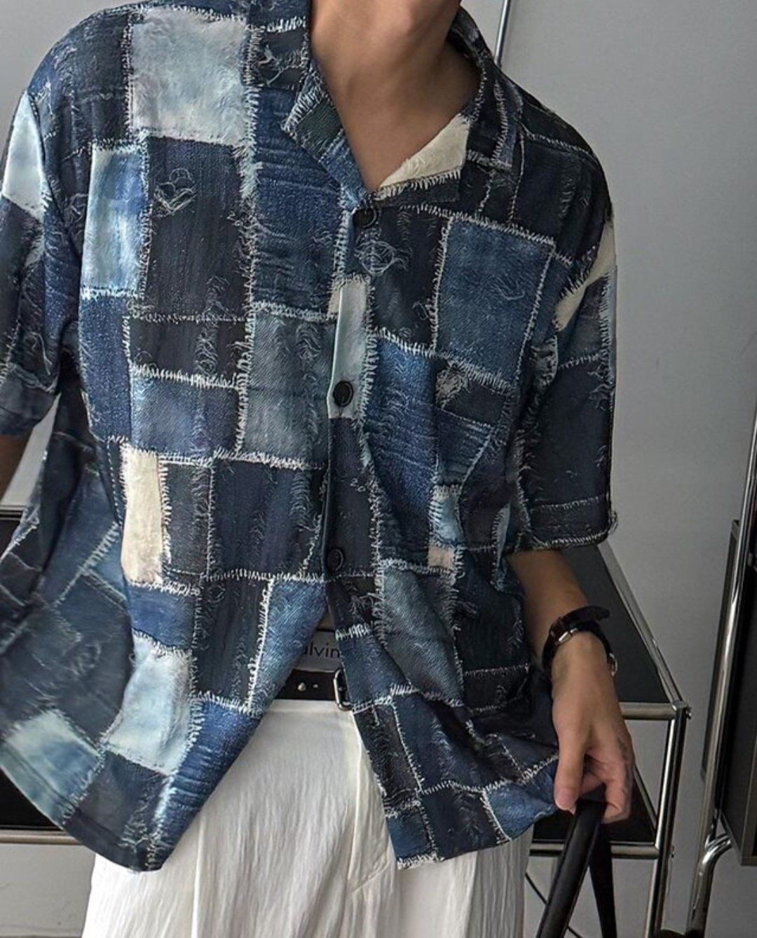 格紋短袖恤衫 MALENKII-157S