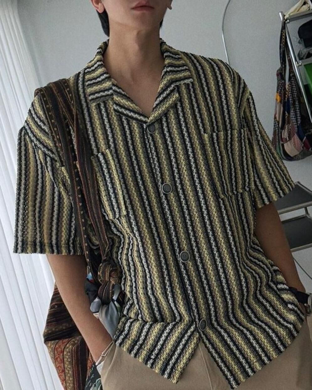 條紋短袖恤衫 S2115