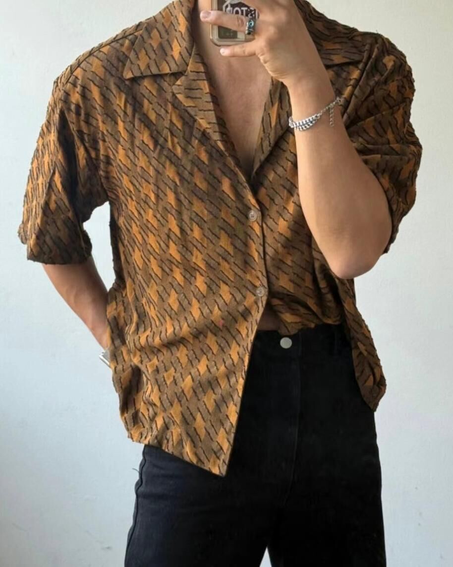 格紋短袖恤衫 VOID-106S