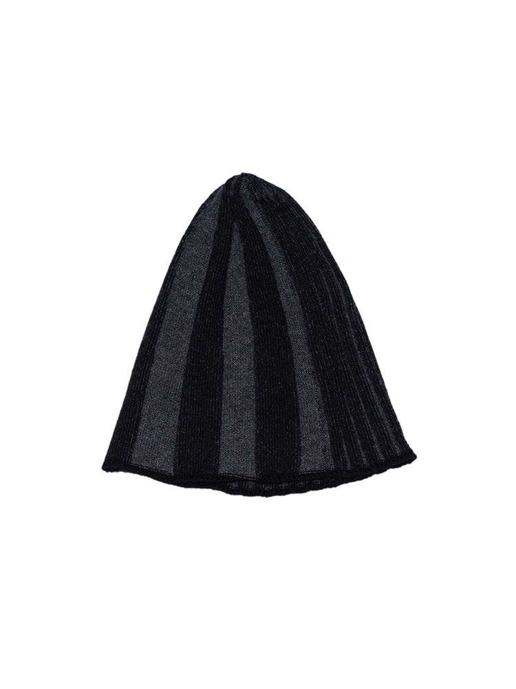 Two Stripe Beanie Black-Grey