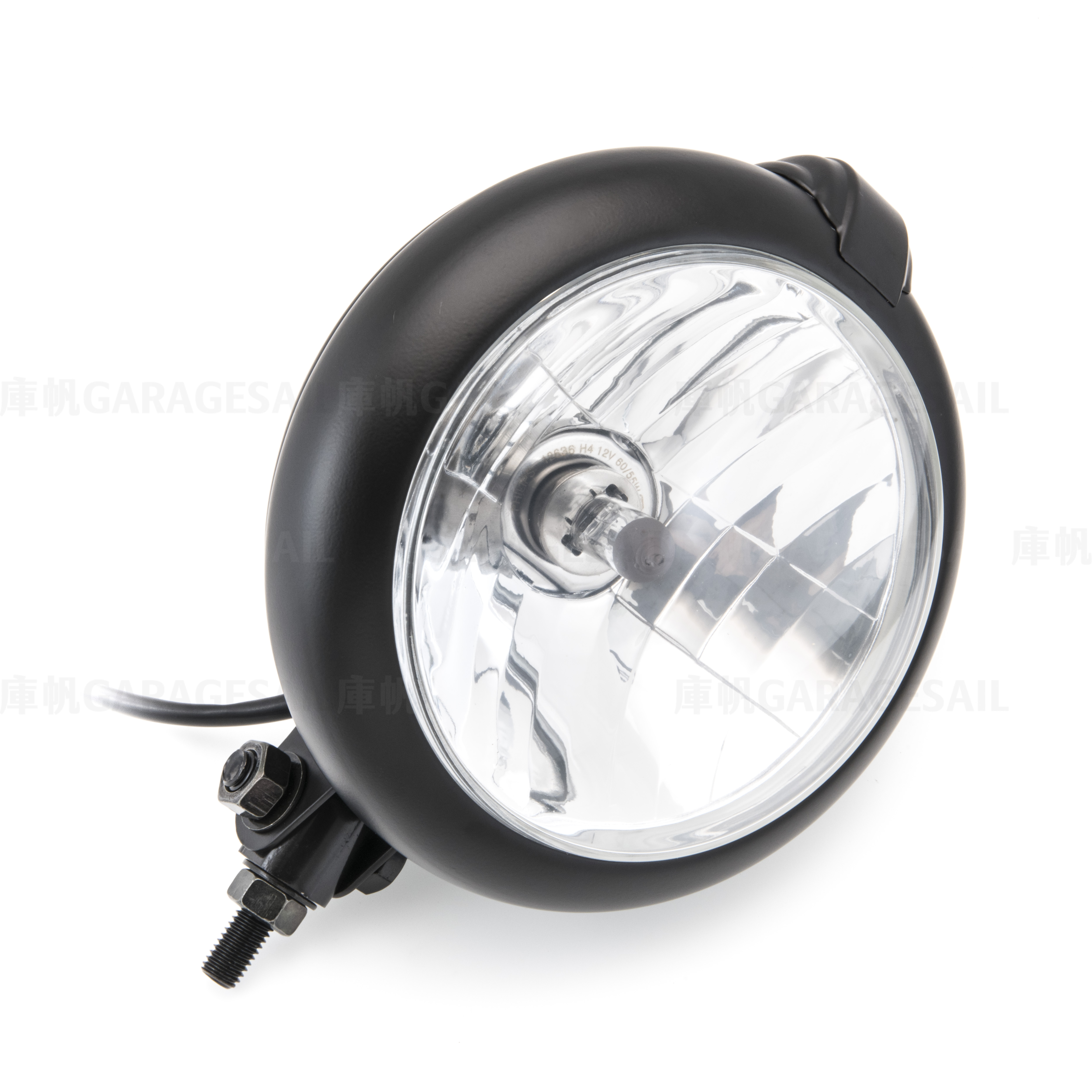 5.75吋 下鎖式 帽蓋 大燈 - 黑