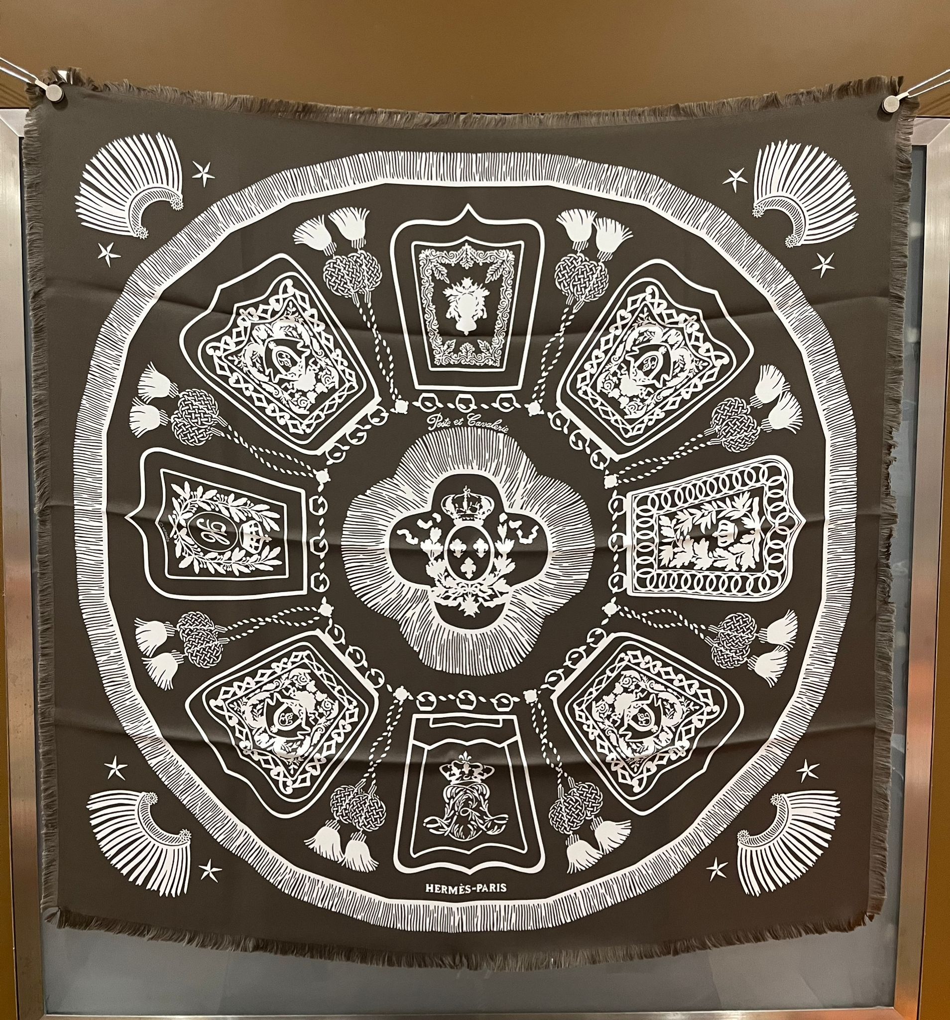 Poste et cavalerie scarf 80cm basalte/blanc