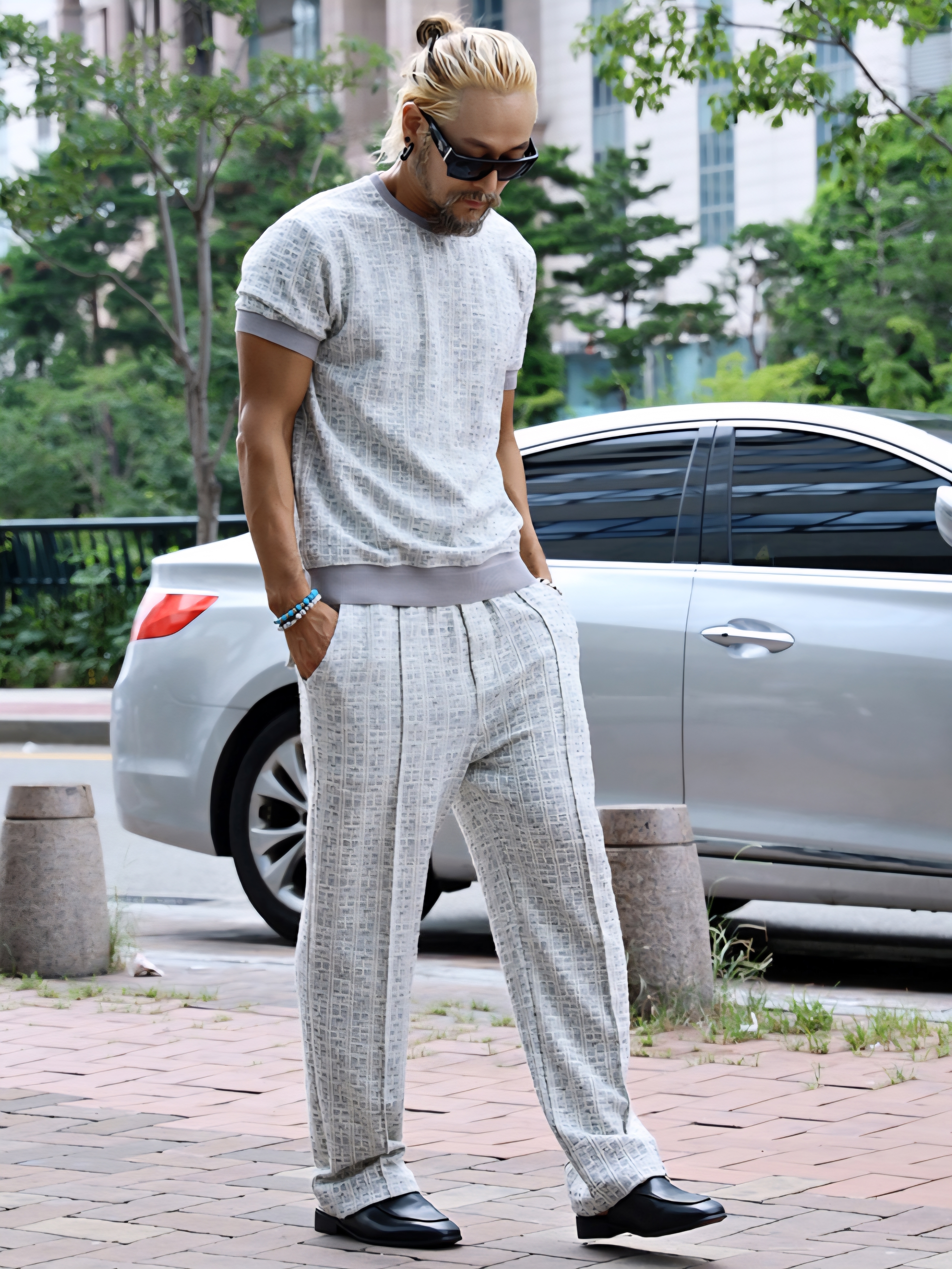 粗花呢小香休閒長褲