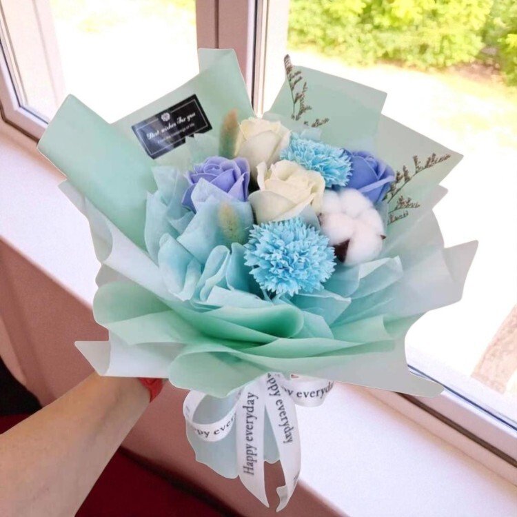 香皂棉花花束,rose-conation-soapflower-dried-bouquet