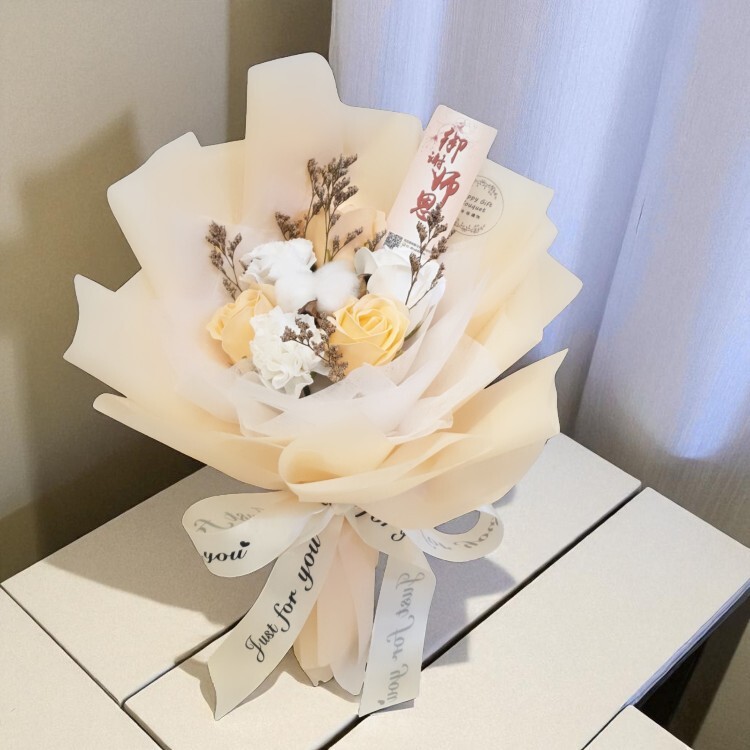 香皂棉花花束,rose-conation-soapflower-dried-bouquet