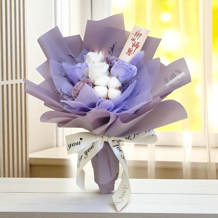 香皂棉花花束,rose-conation-soapflower-dried-bouquet