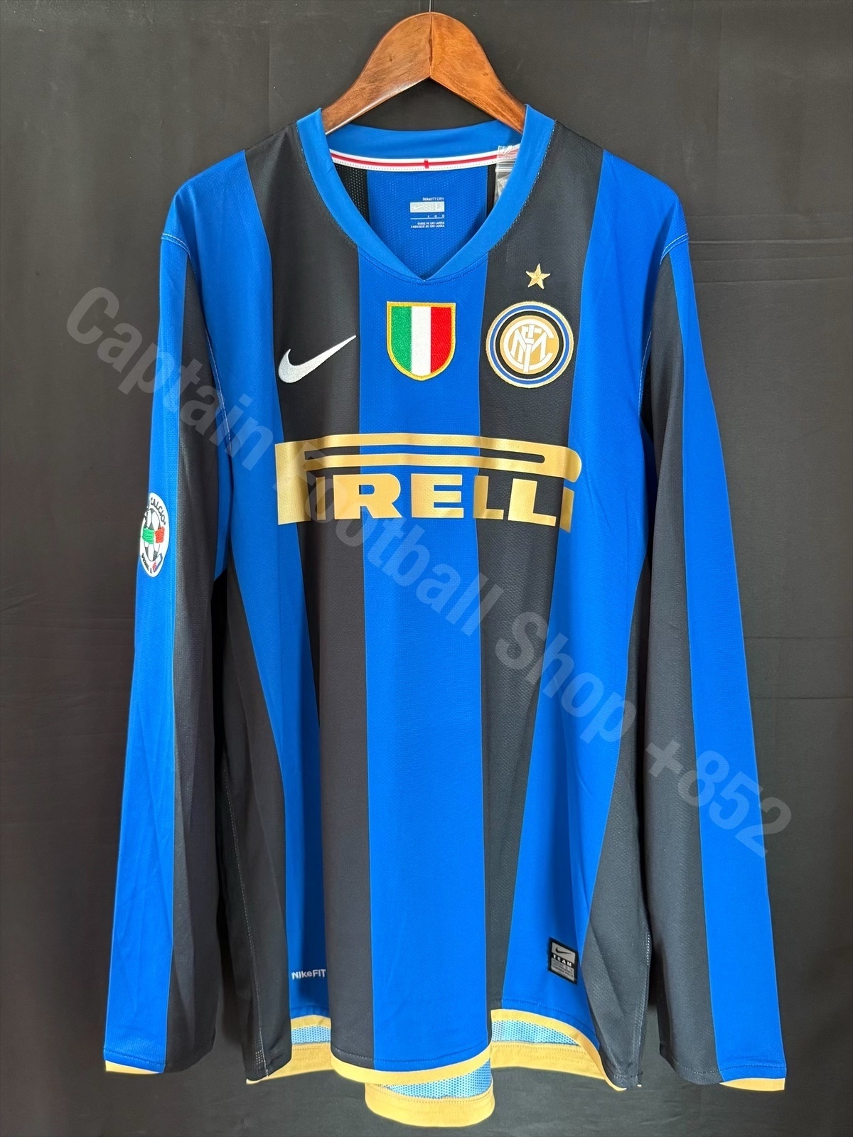 (BNWT) Inter Milan 2008-2009 Nike L/S Home Authentic Player Shirt #8 IBRAHIMOVIC