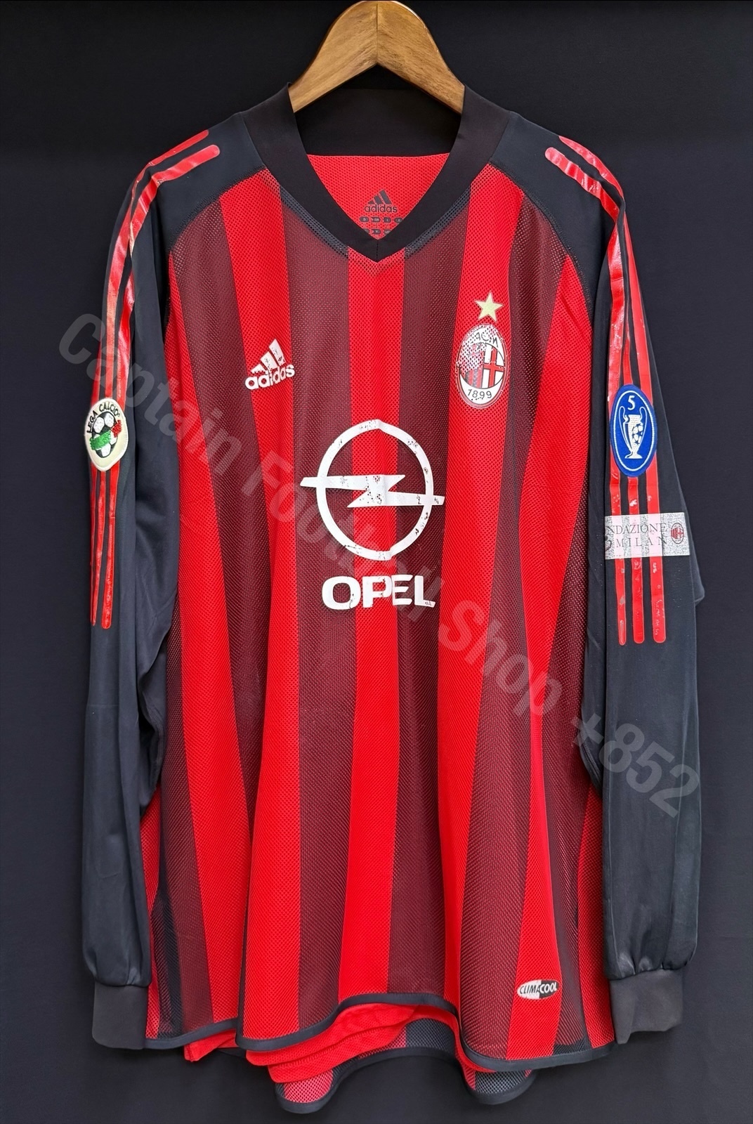 (Match Worn) AC Milan 2002-2003 Adidas L/S Home Special Match Worn Shirt #24 LAURSEN